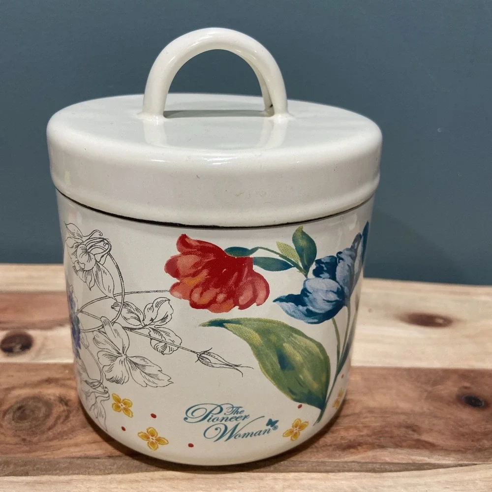 The Pioneer Woman Blooming Bouquet Grease Strainer Canister 4.25